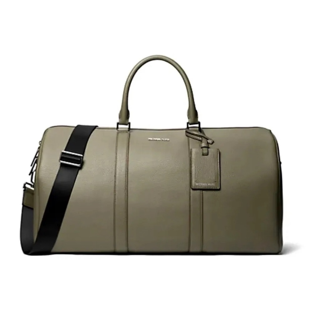 Michael Kors Mens XL Duffle Leather Bag Plane Train Vacation Travel Oliver NWT - Picture 5 of 7